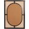 42" Brown Rattan Wall Mirror with Black Accent Frame